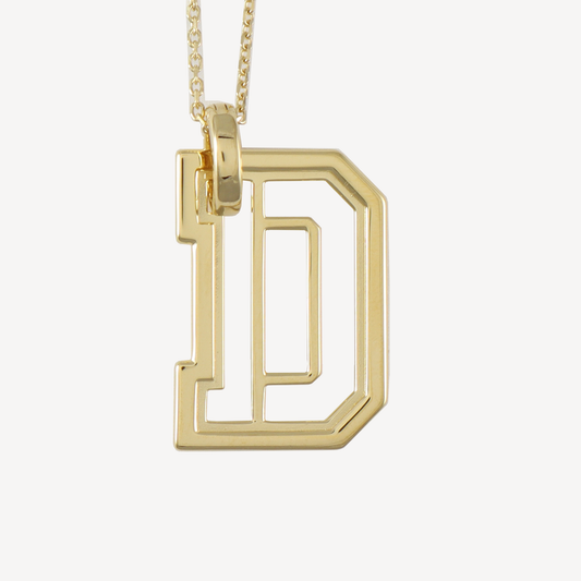 Oversized D Pendant Necklace