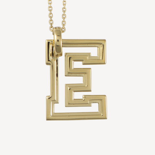 Oversized E Pendant Necklace