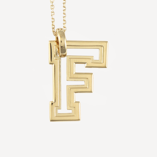 Oversized F Pendant Necklace