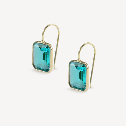 Small Gemma Peacock Teal Quartz Drop Earrings
