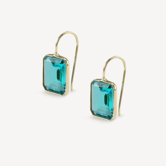 Small Gemma Peacock Teal Quartz Drop Earrings