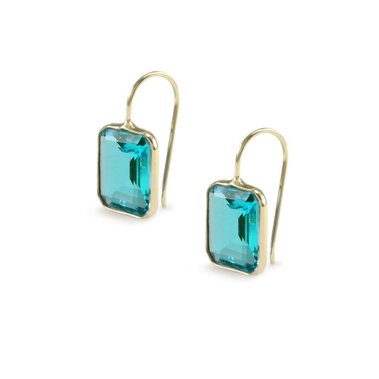 Small Gemma Peacock Teal Quartz Drop Earrings