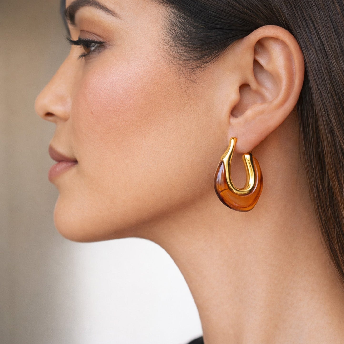 Gaia Tortoise Resin Hoops