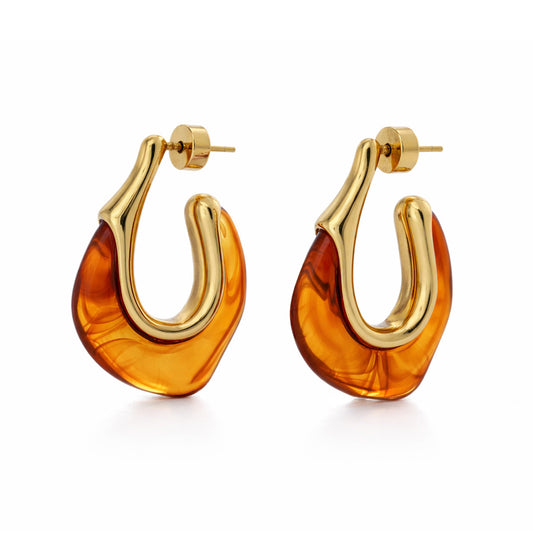 Gaia Tortoise Resin Hoops