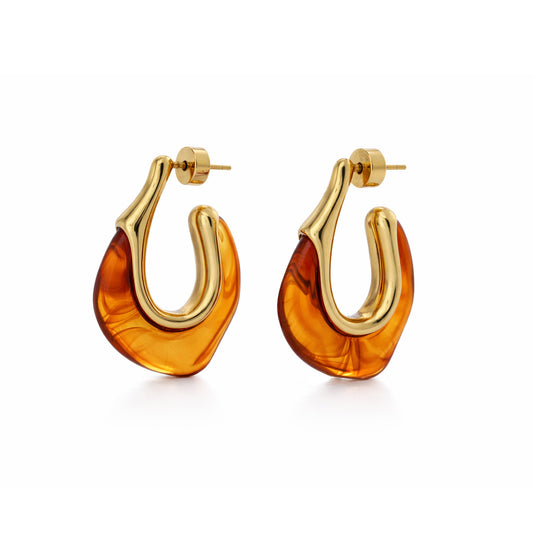 Gaia Tortoise Resin Hoops