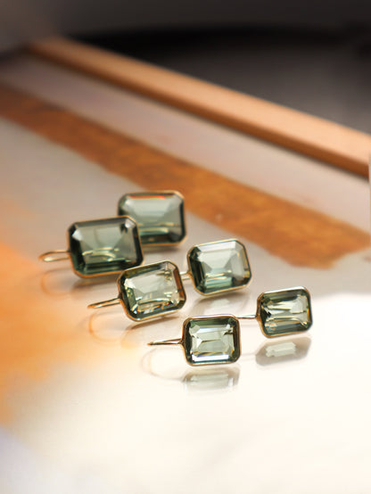 Medium Gemma Green Hydro Quartz Drop Earrings
