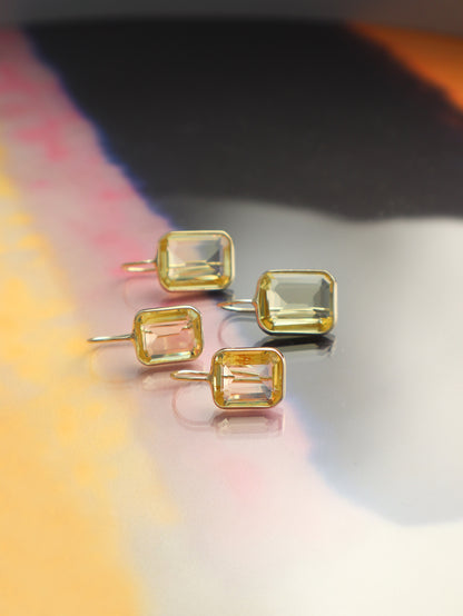 Small Gemma Yellow Hydro Quartz Drop Earrings