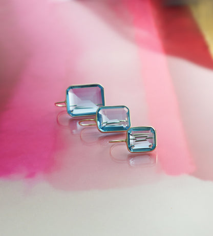 Small Gemma Blue Hydro Quartz Drop Earrings