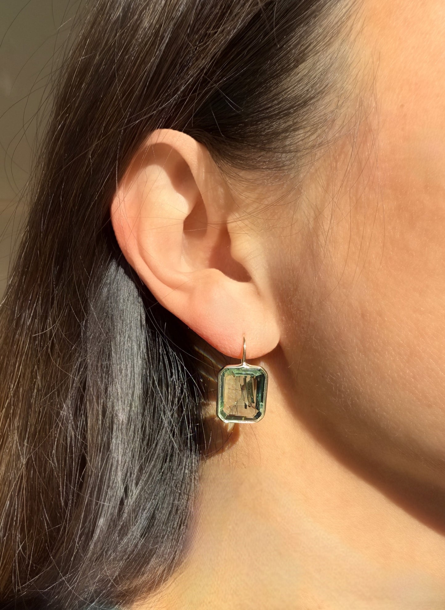 Medium Gemma Green Hydro Quartz Drop Earrings