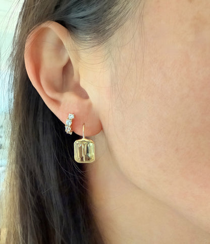 Small Gemma Yellow Hydro Quartz Drop Earrings