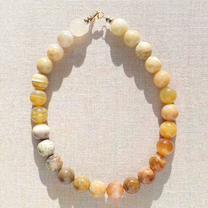 Large Sphere Golden Agate Necklace