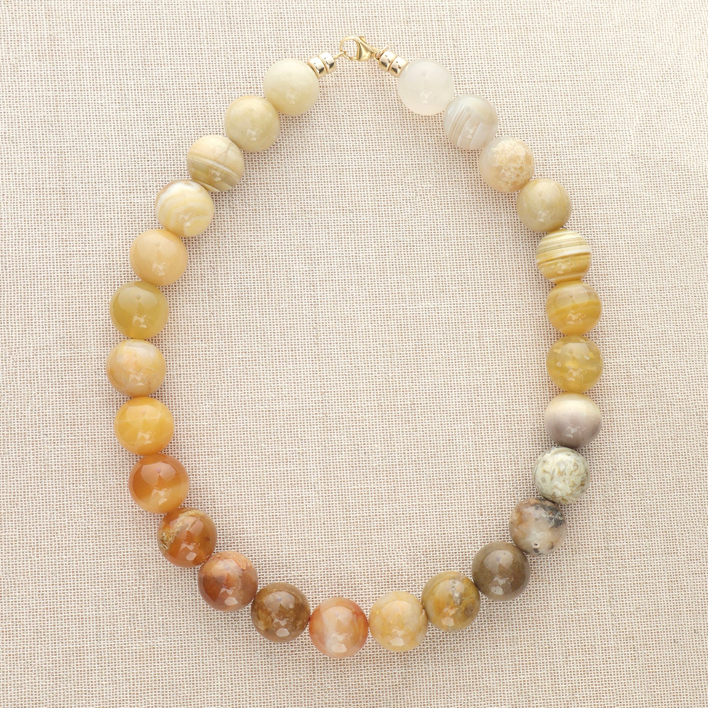 Large Sphere Golden Agate Necklace
