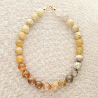 Large Sphere Golden Agate Necklace