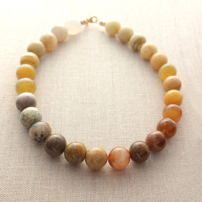 Large Sphere Golden Agate Necklace