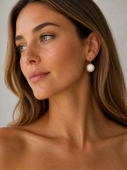 Cream Catseye Parsons Drop Earring