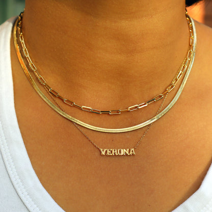 Gold Verona Nameplate Necklace