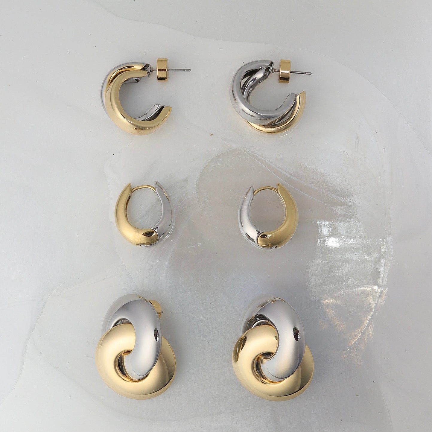 Two Tone Crossover Hoops