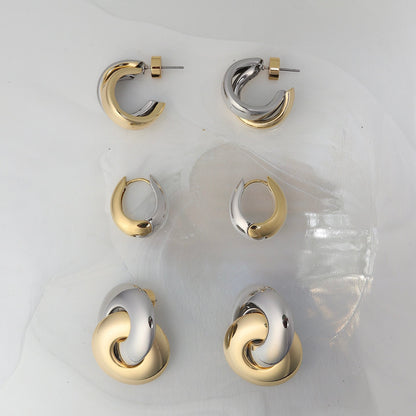 Two Tone Crossover Hoops