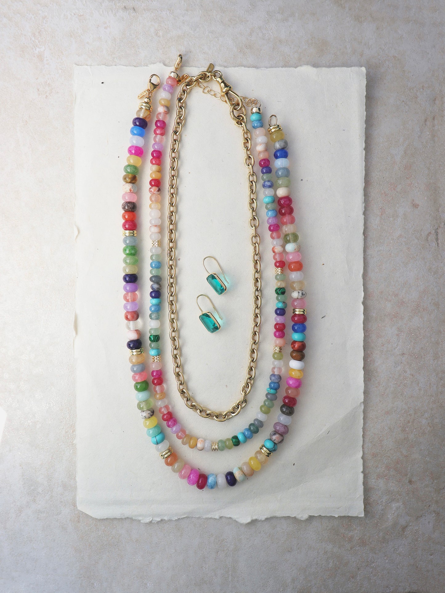 Prism Bold Rainbow Beaded Necklace