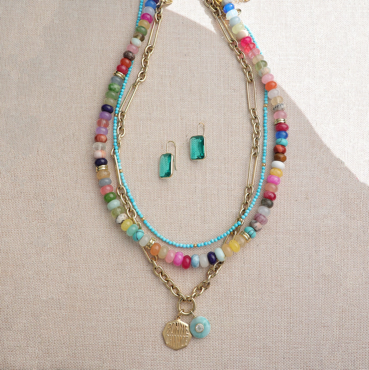 Prism Bold Rainbow Beaded Necklace