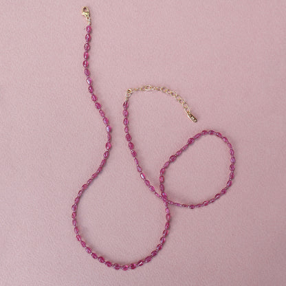 Bonbon Mini Beaded Ruby Gemstone Necklace