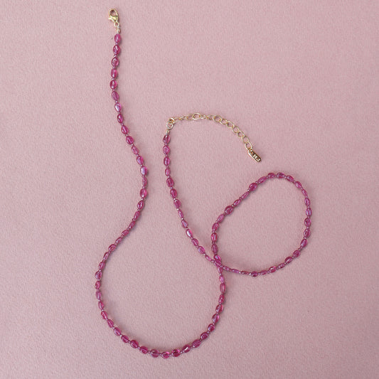 Bonbon Mini Beaded Ruby Gemstone Necklace
