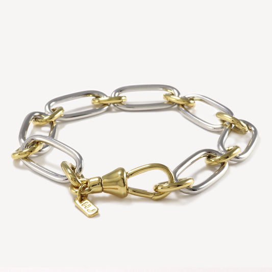 Two Toned Lauren Oversized Link Bracelet