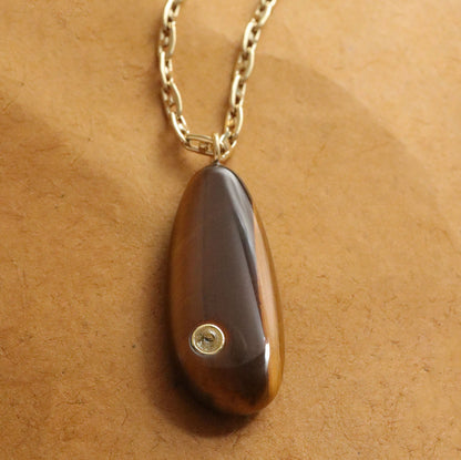 Millie Tiger's Eye & Topaz Drop Pendant Necklace