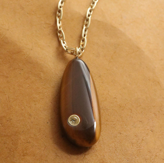 Millie Tiger's Eye & Topaz Drop Pendant Necklace