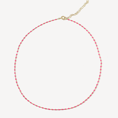 JEM Pink Enamel Station Necklace