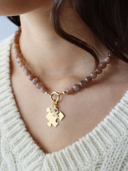 Kindred Mini Pave Puzzle Pendant (No Chain)