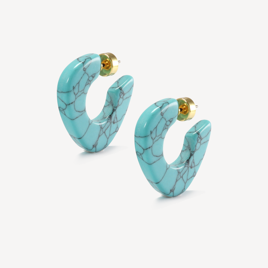 Turquoise Catseye Lina Hoops
