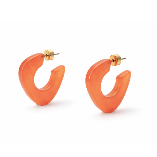 Tangerine Orange Cats Eye Lina Hoops