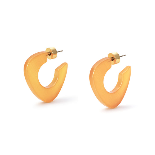Honey Yellow Cats Eye Lina Hoops