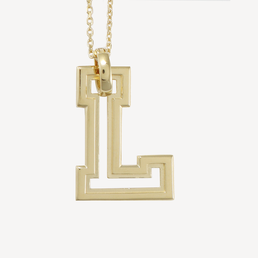 Oversized L Pendant Necklace