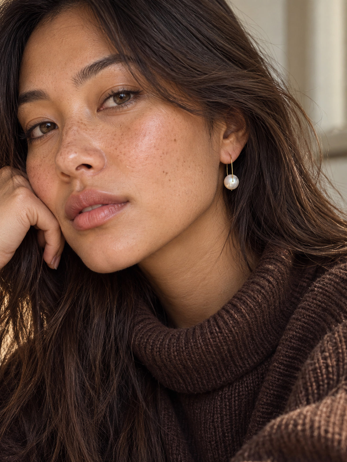 Melo Pear Threader Earring