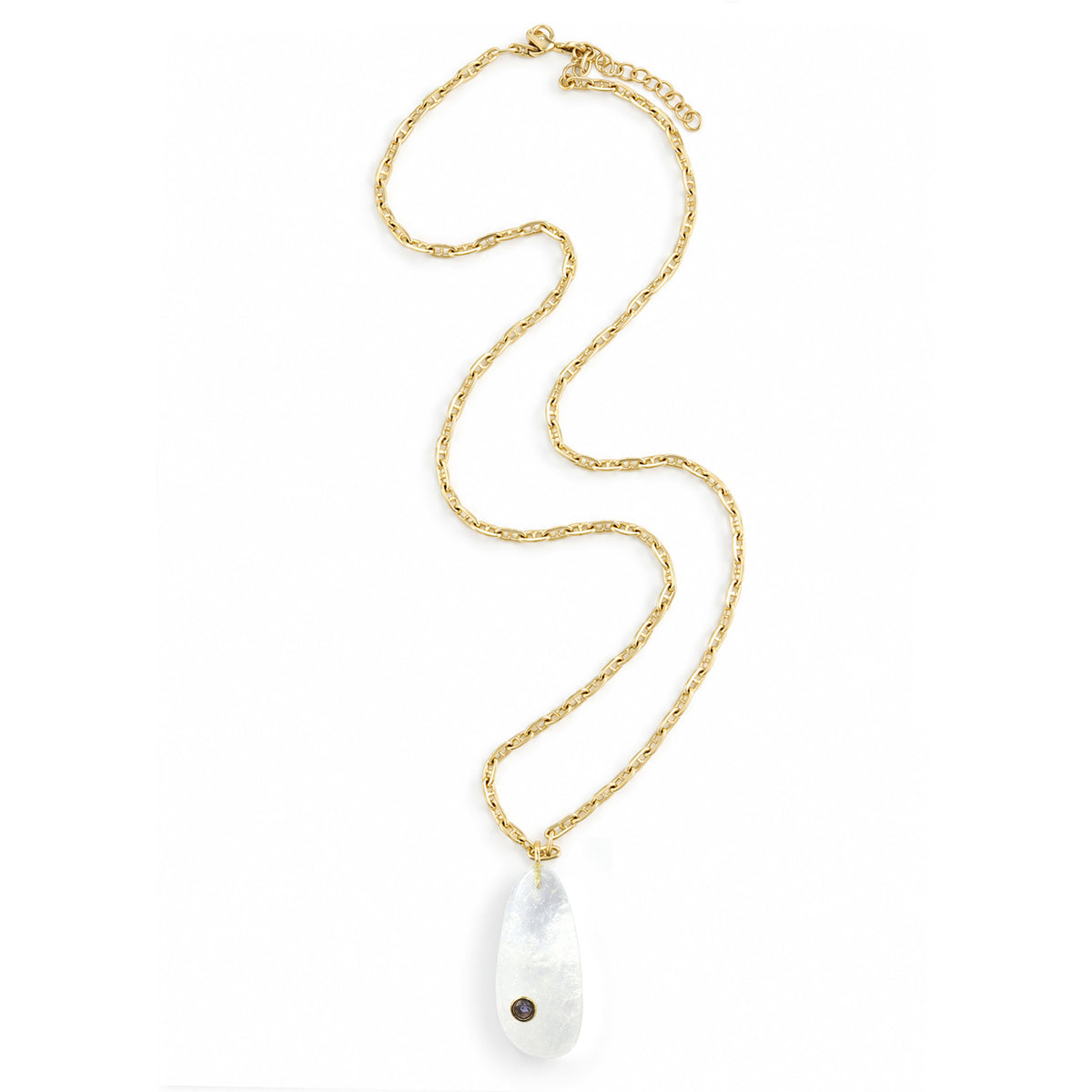 Millie Moonstone Pendant On Mariner Chain