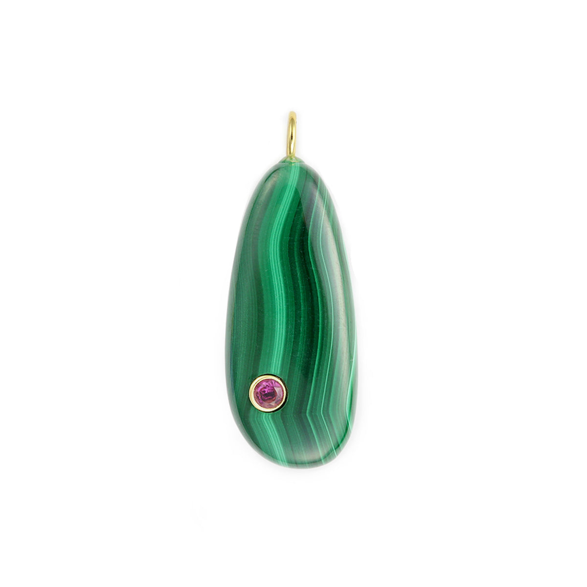 Millie Malachite & Garnet Drop Pendant Necklace