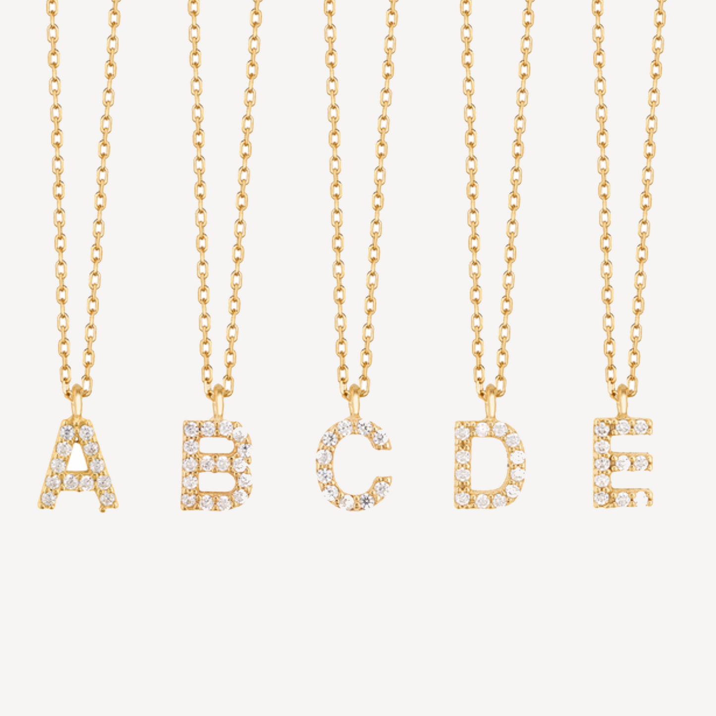 Mini Pave Initial Necklace