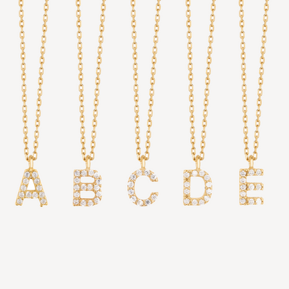 Mini Pave Initial Necklace