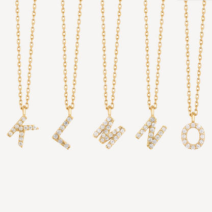 Mini Pave Initial Necklace