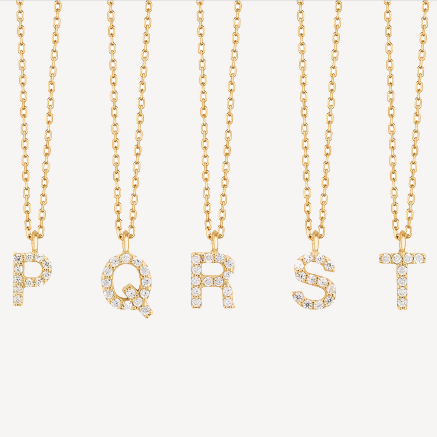 Mini Pave Initial Necklace