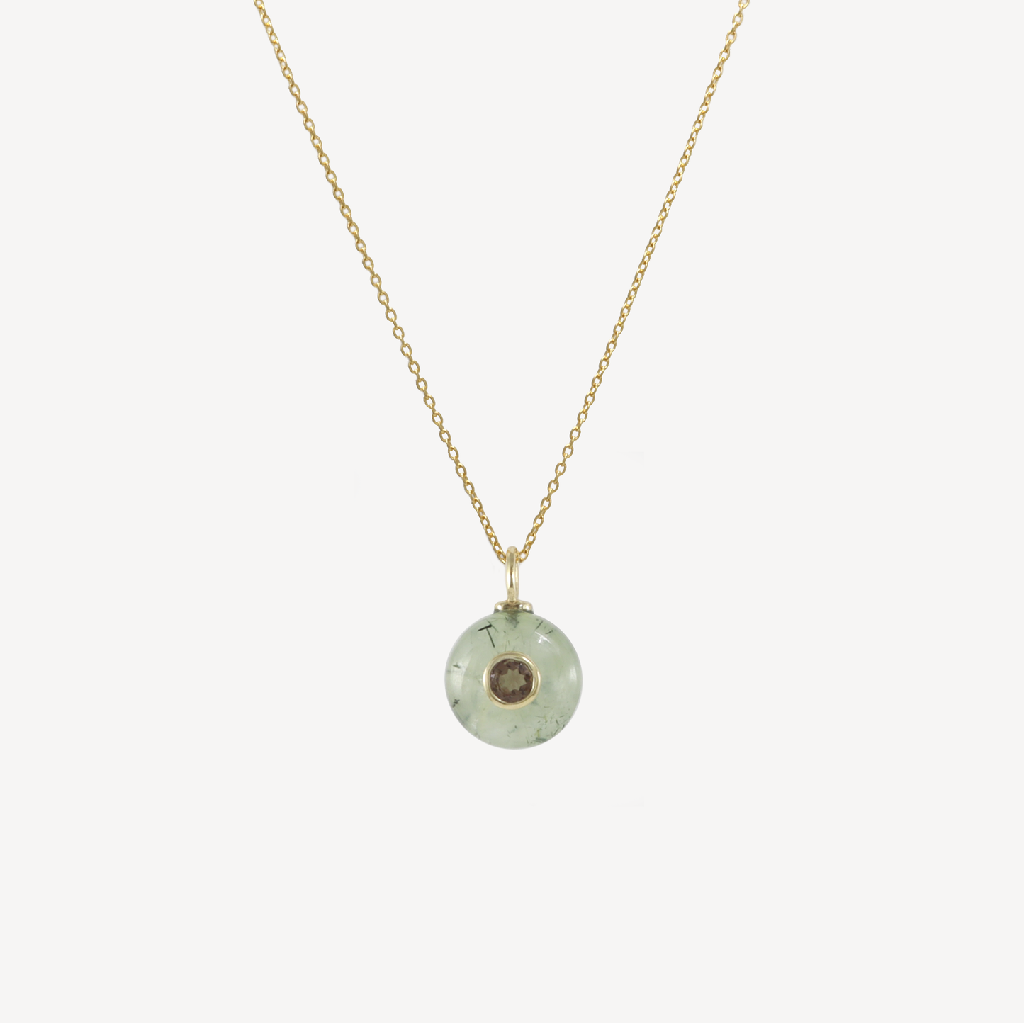Cherie Mini Moss Agate Pendant Necklace