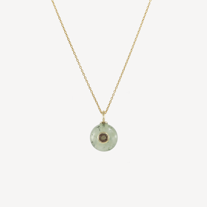 Cherie Mini Moss Agate Pendant Necklace