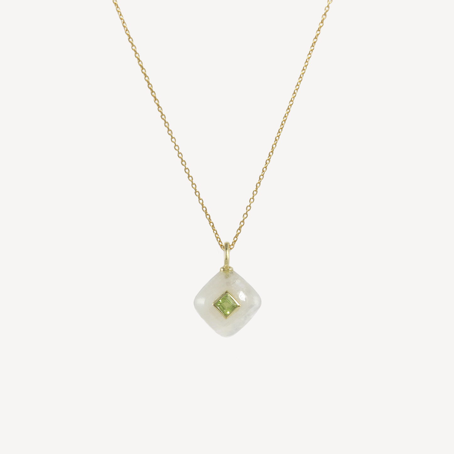Cherie Mini Rainbow Moonstone Pendant Necklace
