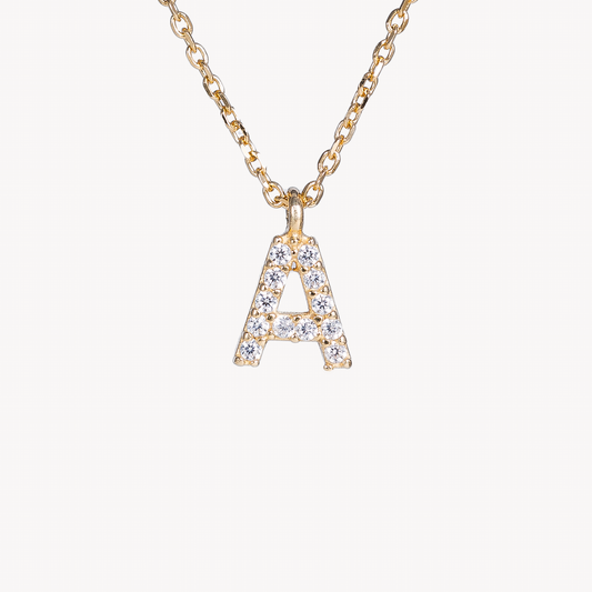 Mini Pave Initial Necklace