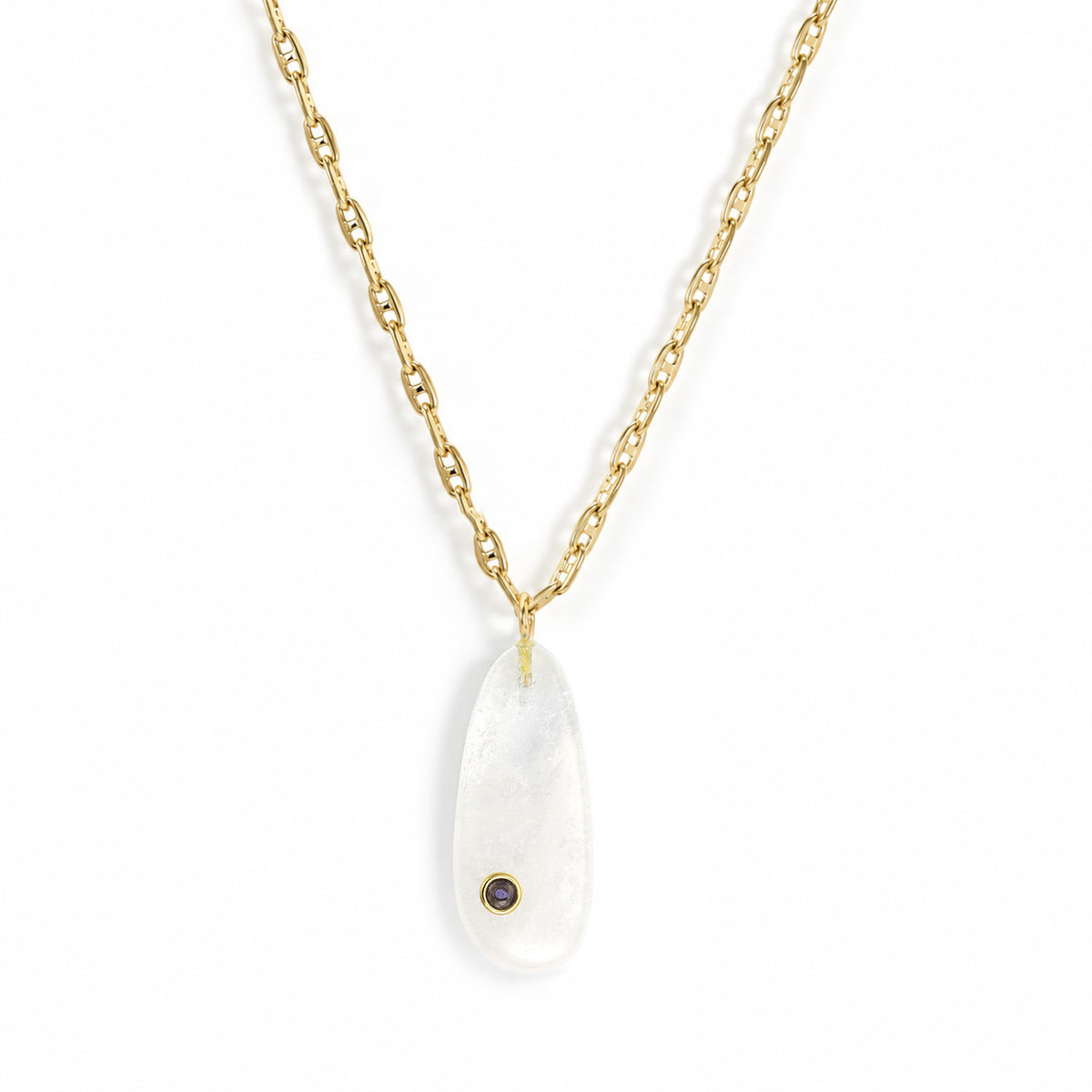 Millie Moonstone Pendant On Mariner Chain