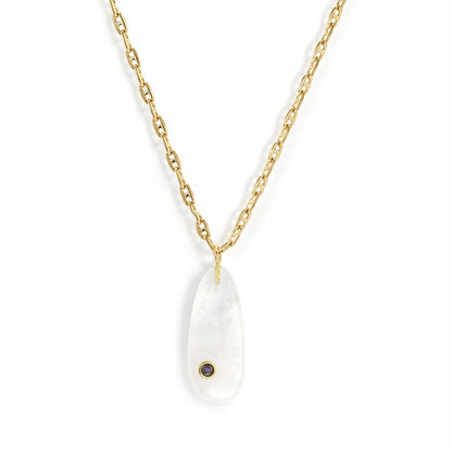 Millie Moonstone Pendant On Mariner Chain