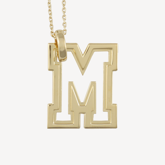 Oversized M Pendant Necklace