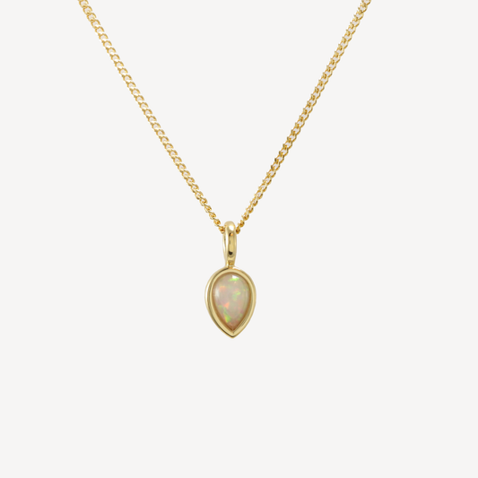 October Opal Birthstone Necklace